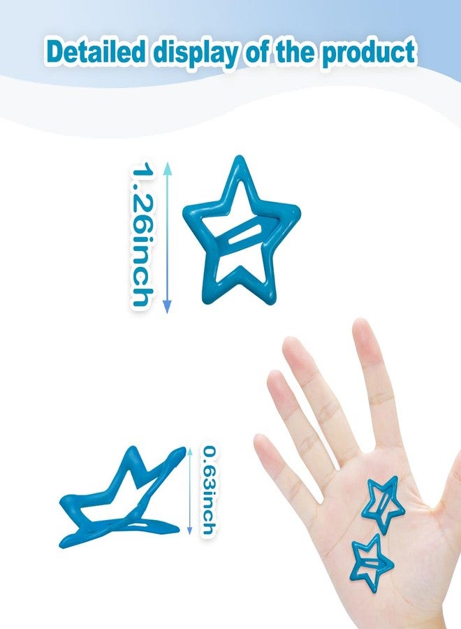 ايلان مجموعة إيلان من 64 قطعة من مشابك الشعر الصغيرة على شكل نجمة للنساء والفتيات، مشابك شعر لطيفة للنساء ذوات الشعر الناعم والخفيف (أزرق داكن) - Image 2